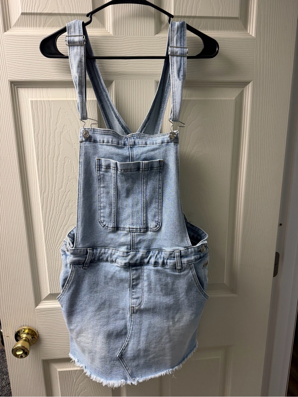 Light Wash Denim Overall Skirt